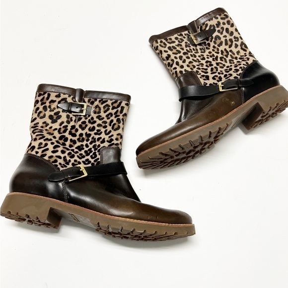 Sperry Top Sider Womens Britt Dark Brown Leopard Pony Hair Boot Size 11M - Picture 1 of 9